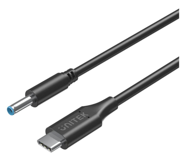 UNITEK Kabel zasilający USB-C Jack 4.5x 3mm HP C14117BK-1.8M - 1192135 - zdjęcie
